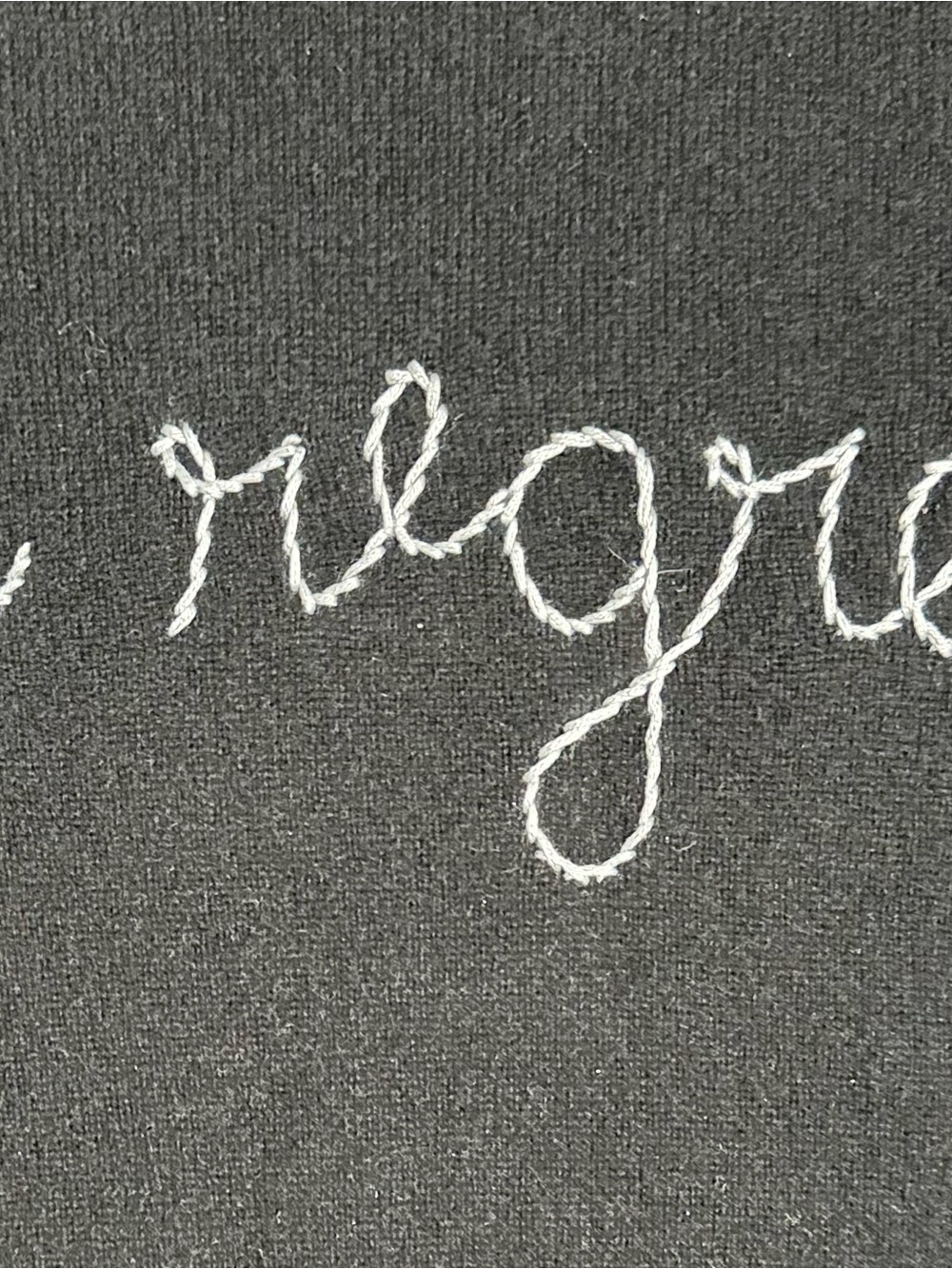 Lingua Franca Black 'no regrets' Embroidered Cashmere Crewneck Sweater - Picture 3 of 6